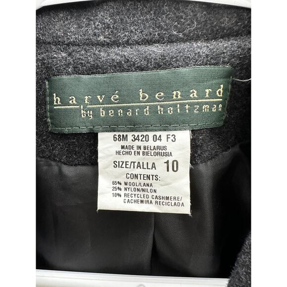 Harve Bernard Womens Jacket Blazer Size 10 Gray Wool Cashmere Single Button Up - Picture 5 of 11